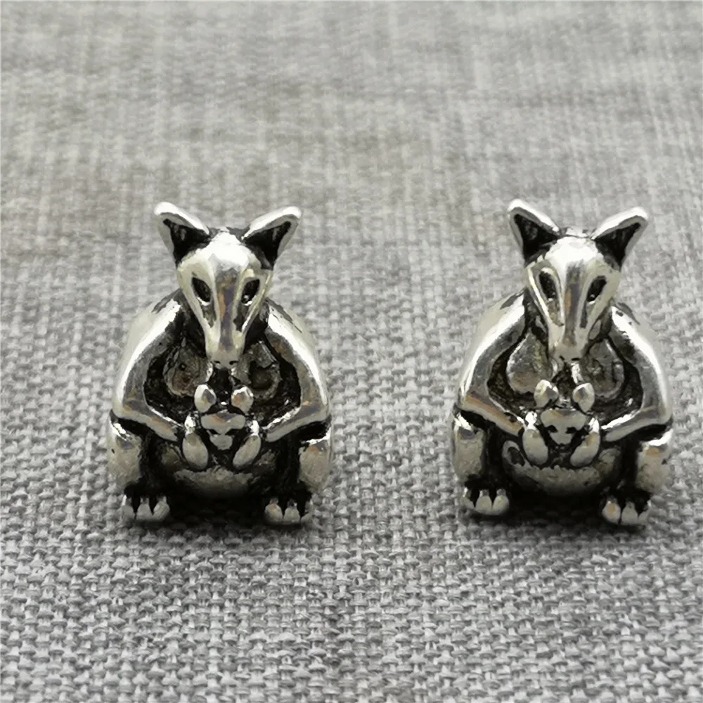 

2 Pieces 925 Sterling Silver Kangaroo Beads Large Hole Roo Spacer for Bracelet