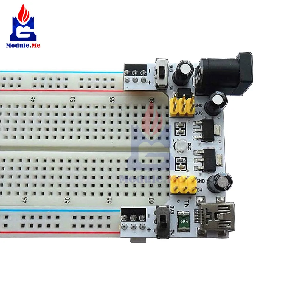 Макетная плата 830 точек без пайки PCB хлебная плата MB-102 MB102 плата питания Тестирование Разработка DIY 65 шт. Соединительный кабель для Arduino