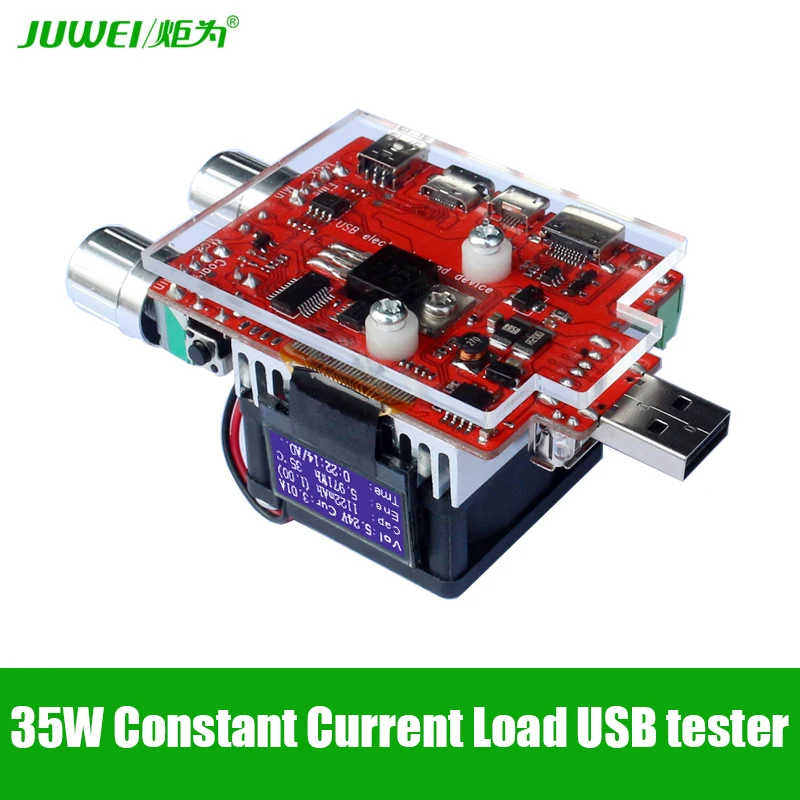 35w usb tester electronic load adjustable constant current aging resistor voltage capacity qualcomm qc2 03 0 battery voltmeter free global shipping