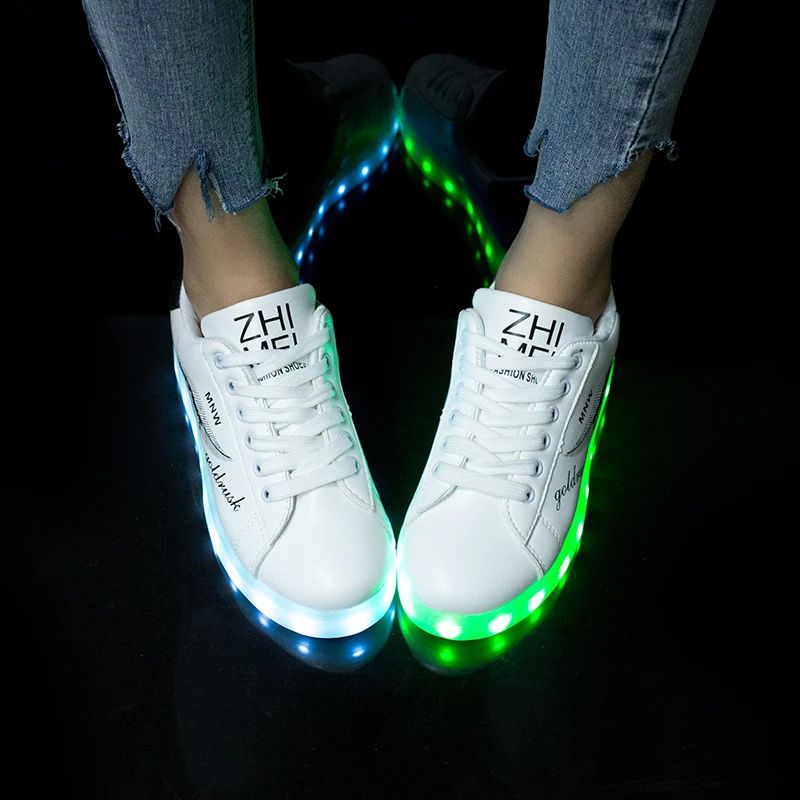 7ipupas 27-44 USB зарядка модный светодиодный обуви новые граффити светящиеся кроссовки для мальчиков и девочек унисекс светящийся светильник кроссовки
