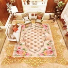 3D наклейка на пол, ПВХ водонепроницаемый самоклеящийся мрамор мягкая сумка цветок Европейский стиль гостиная Потолочный пол обои