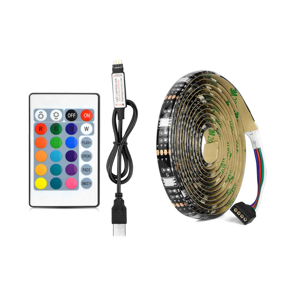 5 в USB порт питания RGB Светодиодная лента 5050 водонепроницаемая гибкая
