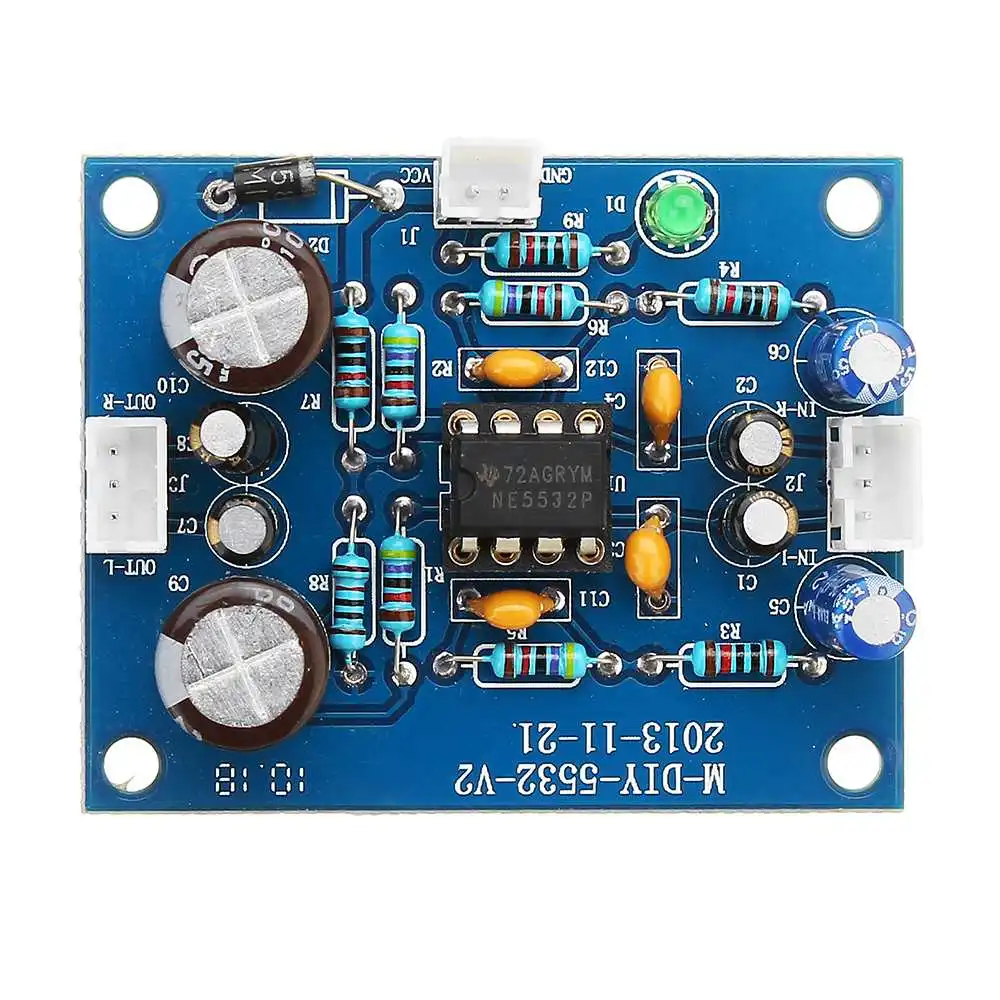LEORY NE5532 DC 12-35V Amplifier Board OP-AMP HIFI Preamplifier Signal bluetooth Amplifier Board