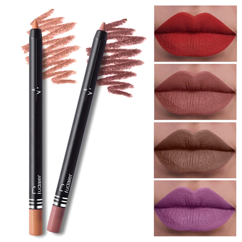 Pudaier Brand Lip Pencils Matte Lipliner Pencil Makeup Lips Matte Lipstick Long Lasting Waterproof Lip liner Pencils Tools