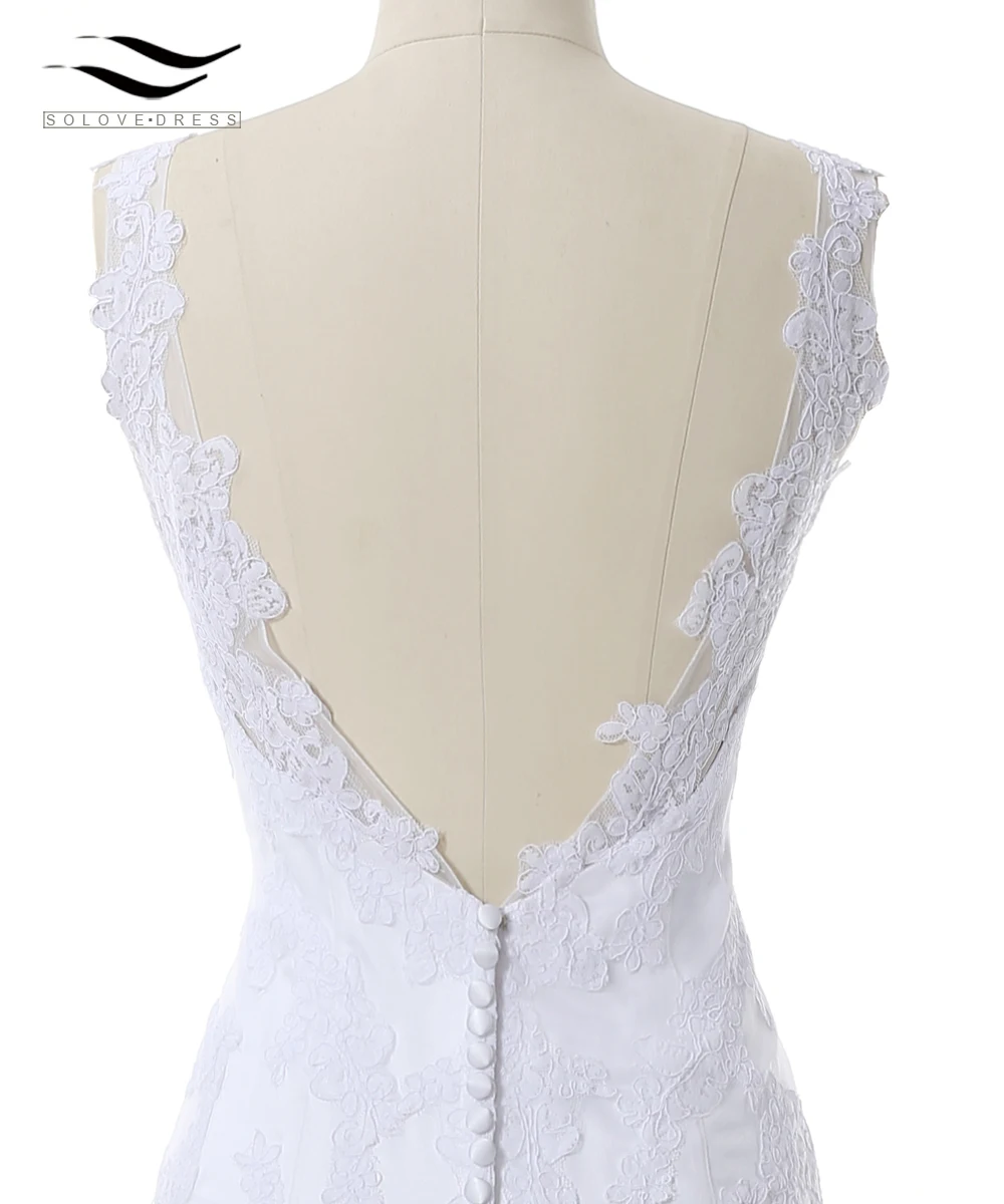 Очаровательное милое кружевное свадебное платье с юбкой годе со шлейфом