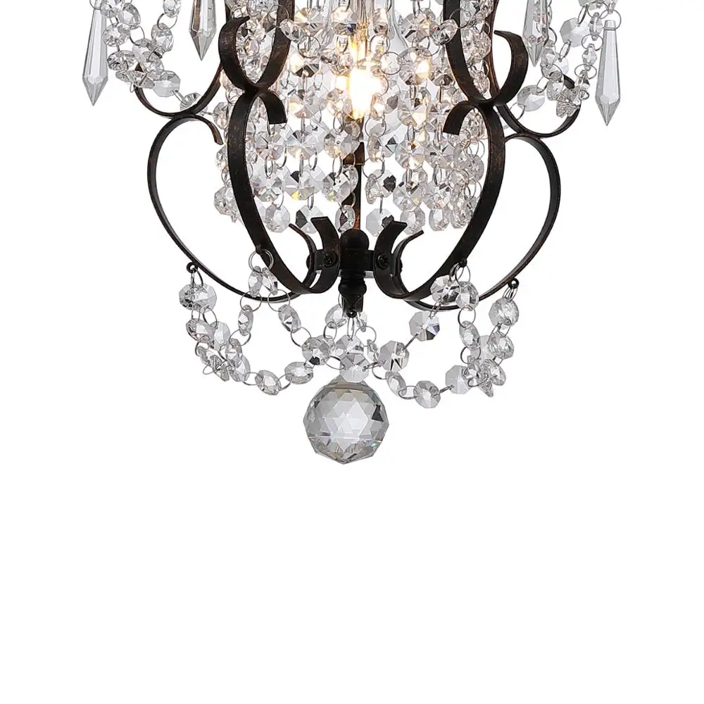 Мини люстра антикварные бронзовые люстры 1 легкая элегантная хрустальная