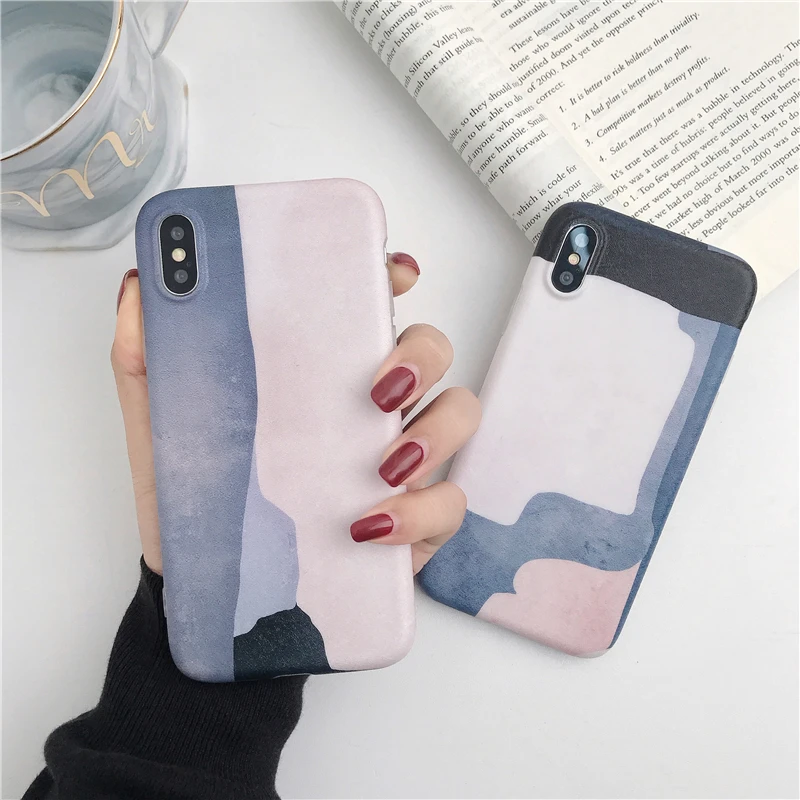 Мягкий чехол для телефона цветной абстрактный Рисунок ТПУ iphone X XR XSMAX iPhone 6 6S 7 8 Plus