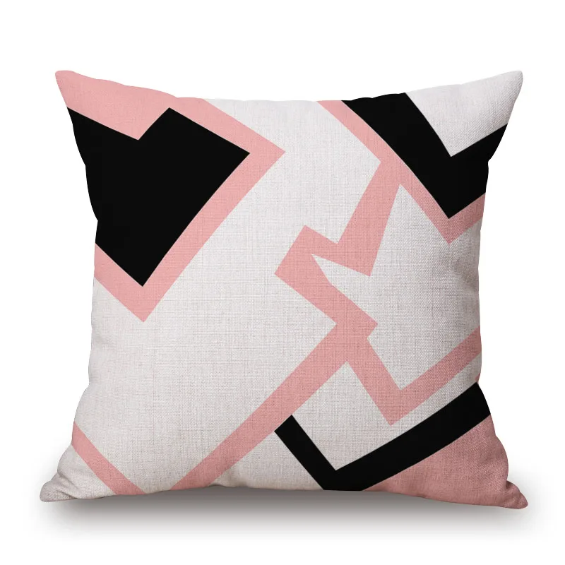 Розовый зеленый геометрический Наволочка просто сделай это льняная хлопковая