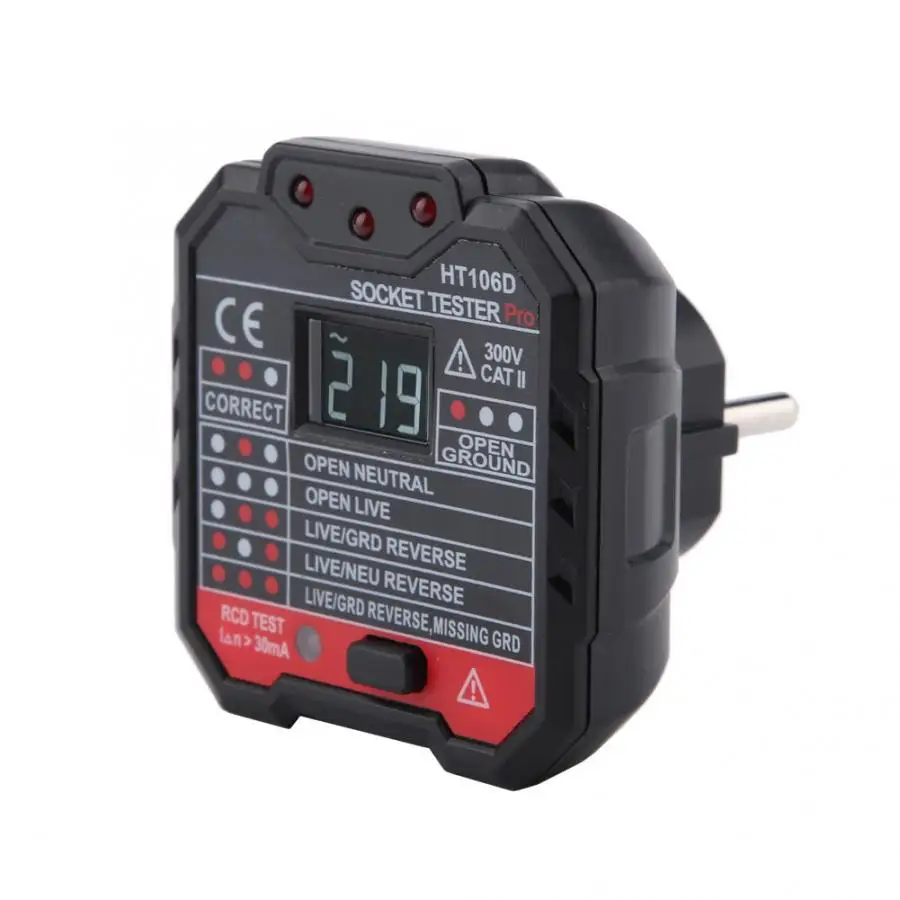 AC 48~ 250 В HT106D/HT106B/HT106E Многофункциональный Электрический тестер розетки инструмент для проверки неисправности сети