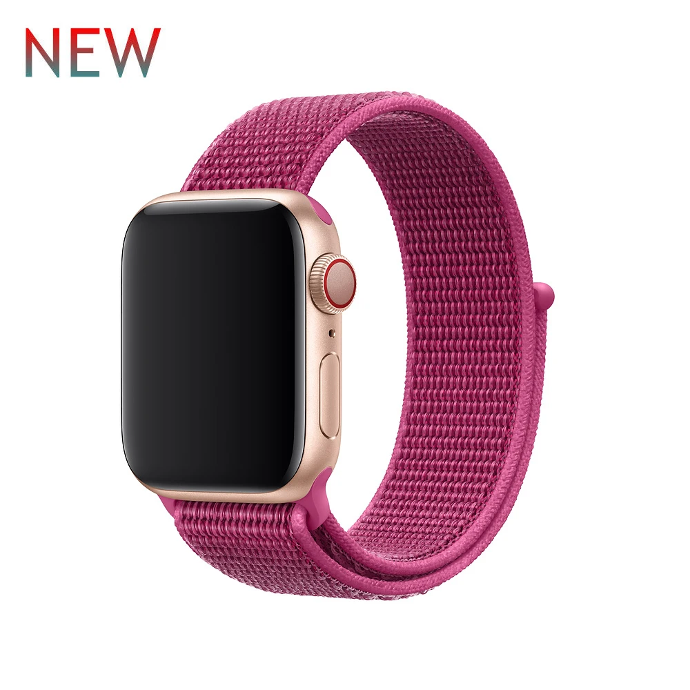Нейлоновый ремешок для apple watch группа 4/5 44 мм/40 мм, correa apple watch 3 42 мм/38 мм iwatch серии 5/4/3/2 разноцветный коннектор ремешок для часов