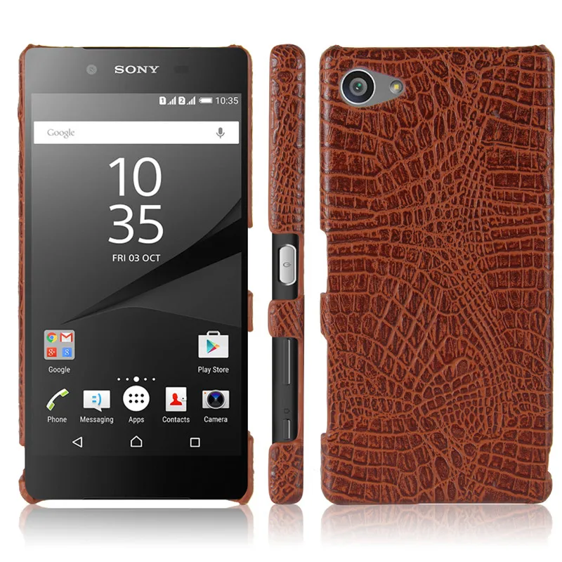 

For Sony Z5 Compact Case E5803 Crocodile Pattern Hard PC with PU Leather Back Cover Case for Sony Xperia Z5 Compact E5803 E5823