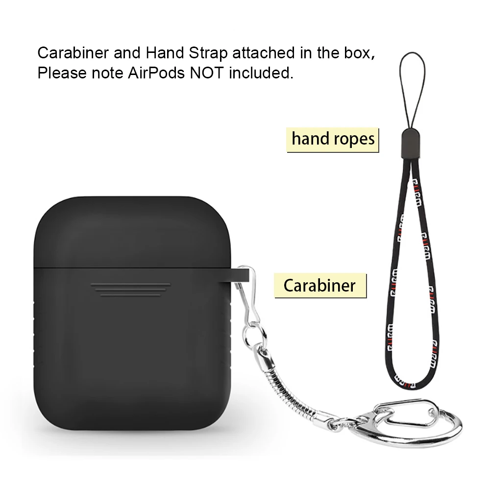 BUBM AirPods Case Protective Silicone Cover and Skin Perfect Fit for Apple Airpods Charging with Hand rope Carabiner | Электроника
