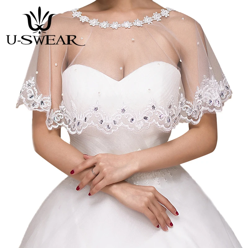Женское свадебное болеро с кружевной вышивкой мягкое Сетчатое каймой свадебные