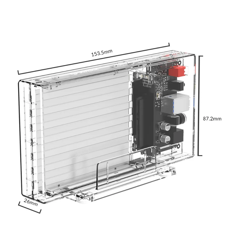 ORICO 2 Bay 2,5 ''чехол для жесткого диска с функцией Raid SATA на USB 3,0 прозрачный жесткий диск с поддержкой UASP для 7-9,5 мм HDD SSD 6 ТБ