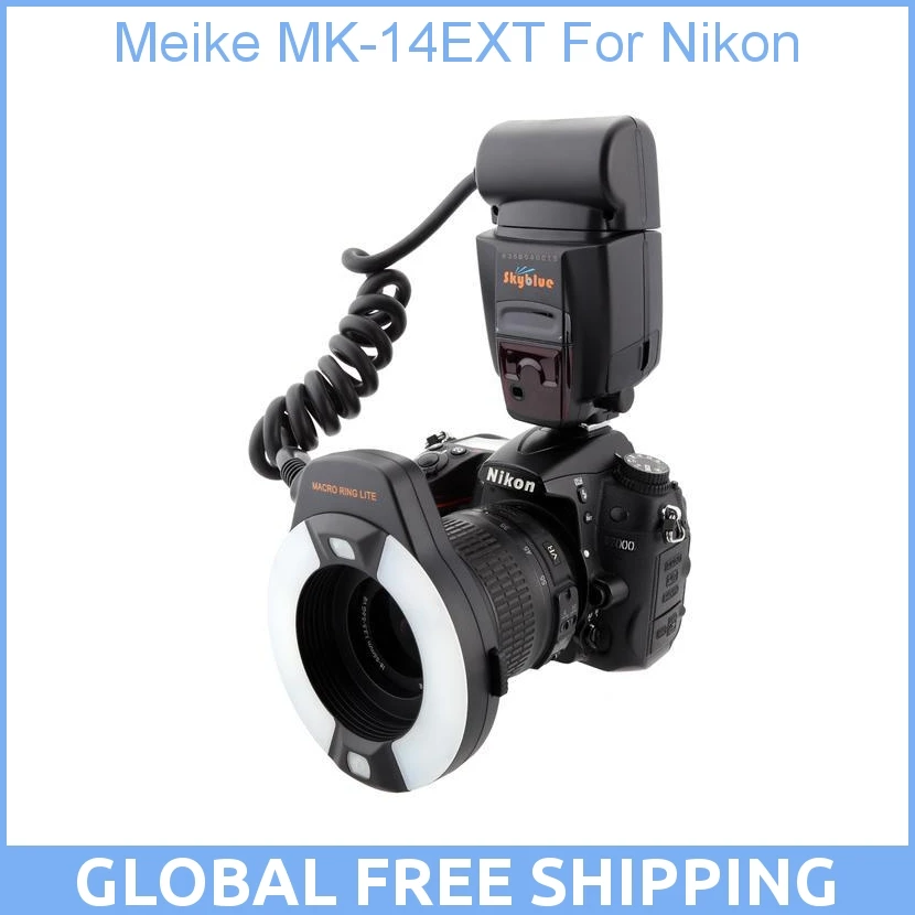 Meike MK 14EXT 14 EXT ITTL макро TTL Кольцевая вспышка AF вспомогательная лампа для Nikon|flash memory