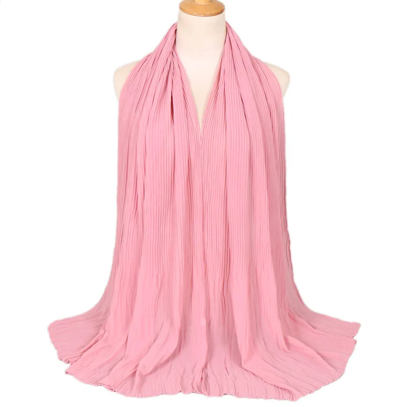 3 Muslim Women Crinkle Hijab Shawl Female Headscarf Plain Chiffon Islamic Turban Instant Scarf Ready To Wear Wrap Head foulard - Цвет: 3