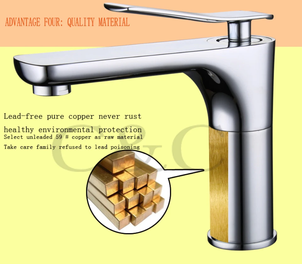 Хром горячей и кран холодной воды для умывальника смеситель одной ручкой