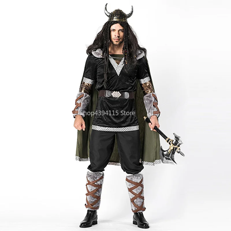 Взрослых Для мужчин Хэллоуин Викинг Костюмы воинов фантазии варвар
