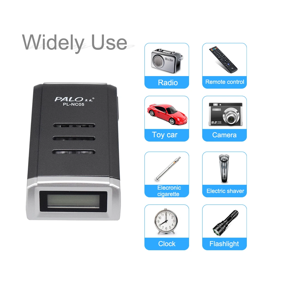 Зарядное устройство PALO с 4 слотами и ЖК дисплеем для батарей 1 2 в AA AAA NIMH|lcd display battery