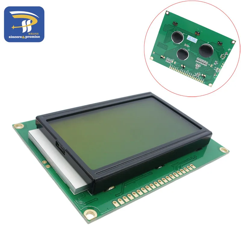 Yellow Green ЖК-дисплей доска желто-зеленый экран 12864 128X64 5V Синий Экран Дисплей ST7920 ЖК-дисплей модуль для Arduino - Цвет: Yellow Green
