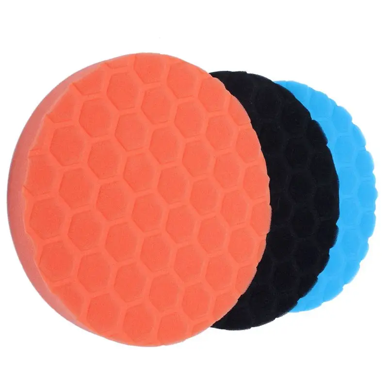 3x Hex-Logic Buff Buffering Polishing Pad kit For Auto Car Polisher 7 inch