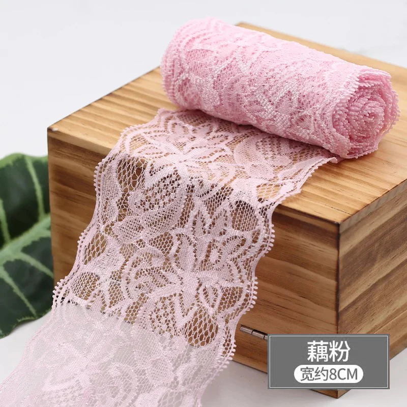 8 см Ширина мягкие эластичные кружева отделка материал DIY шитье одежды и ткань кружева ленты стрейч полые отделка цветочным кружевом