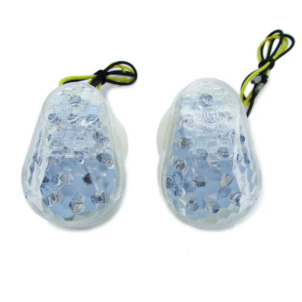 Прозрачные линзы мотоцикла LED Mount Flush Blinker Сигналы поворота свет для ниндзя ZX12R 2000