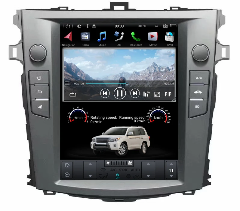 10 4 дюймовый вертикальный экран Tesla style android 9 0 автомобильный gps-плеер для toyota corolla