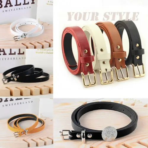 2019 женский тонкий кожаный пояс модный для платья Тонкий блестящий облегающий из