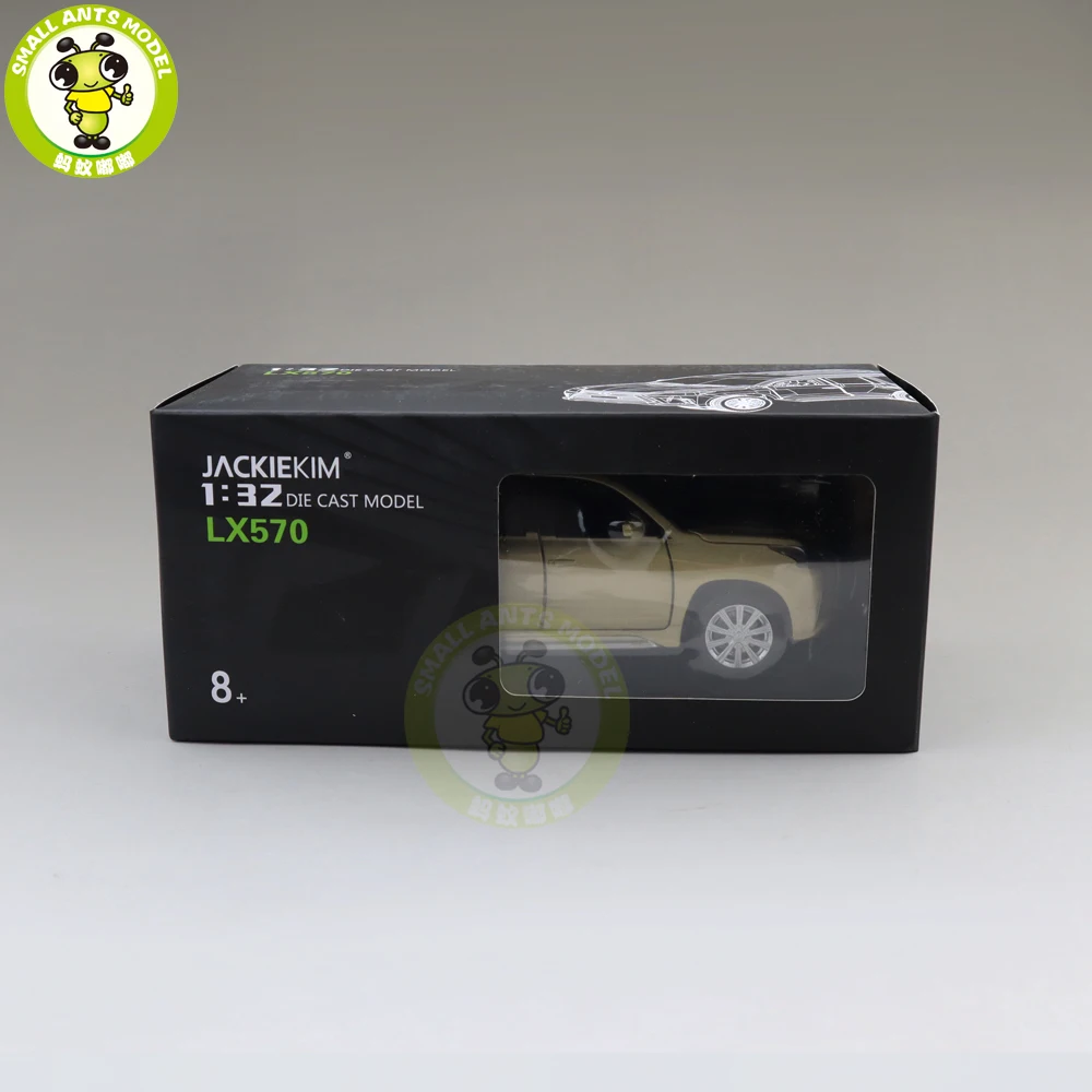 1/32 JACKIEKIM LX570 SUV литая под давлением Модель автомобиля игрушки для детей звуковое освещение вытяжной автомобиль подарок для мальчиков и девочек - Цвет: Gold(with box)