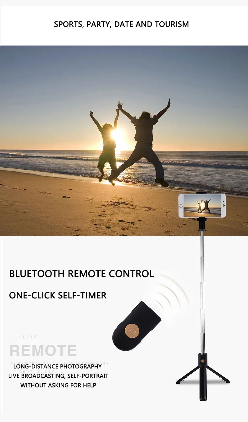 Bluetooth селфи палка мини-мачта пульт дистанционного управления высококлассный штатив Мобильный Универсальный штатив для камеры