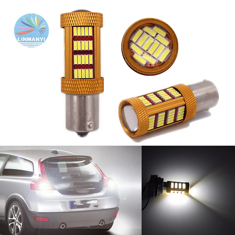 2 шт. 1156 Автомобильные светодиодные фары S25 BA15S P21W 4014 92 SMD белые задние фонари