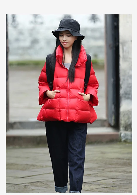 2018 new Ms. loose leisure short down jacket red large size | Женская одежда