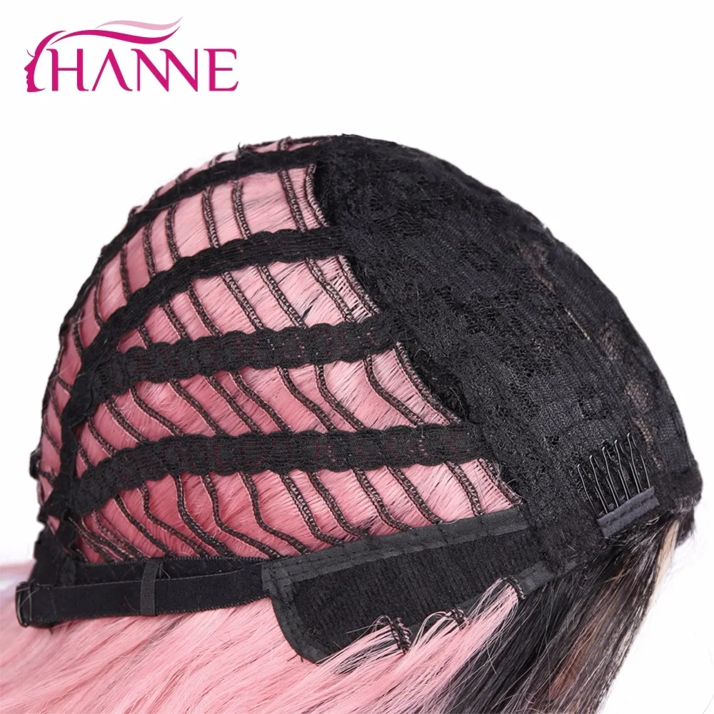 HANNE Ombre розовые синтетические парики для женщин длинные волнистые парик розовый средняя часть парики натуральные Косплей волосы женские волосы для вечеринки