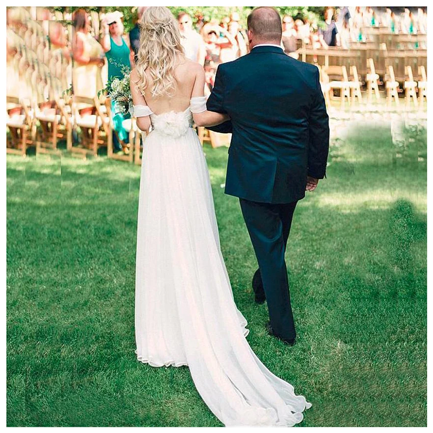 Лори Феи свадебное платье Милая шеи стиль с открытыми плечами шифон невесты на