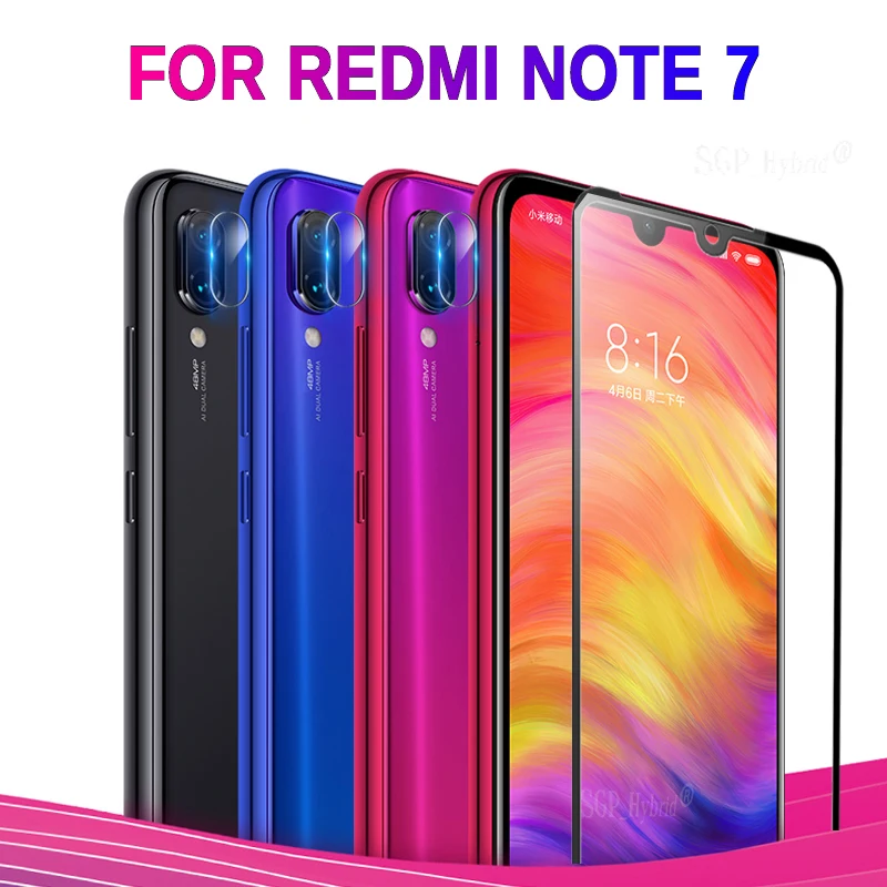 2 в 1 Защитное стекло для Xiaomi Redmi Red mi Note7 Note 7 Защита экрана камеры защитная пленка