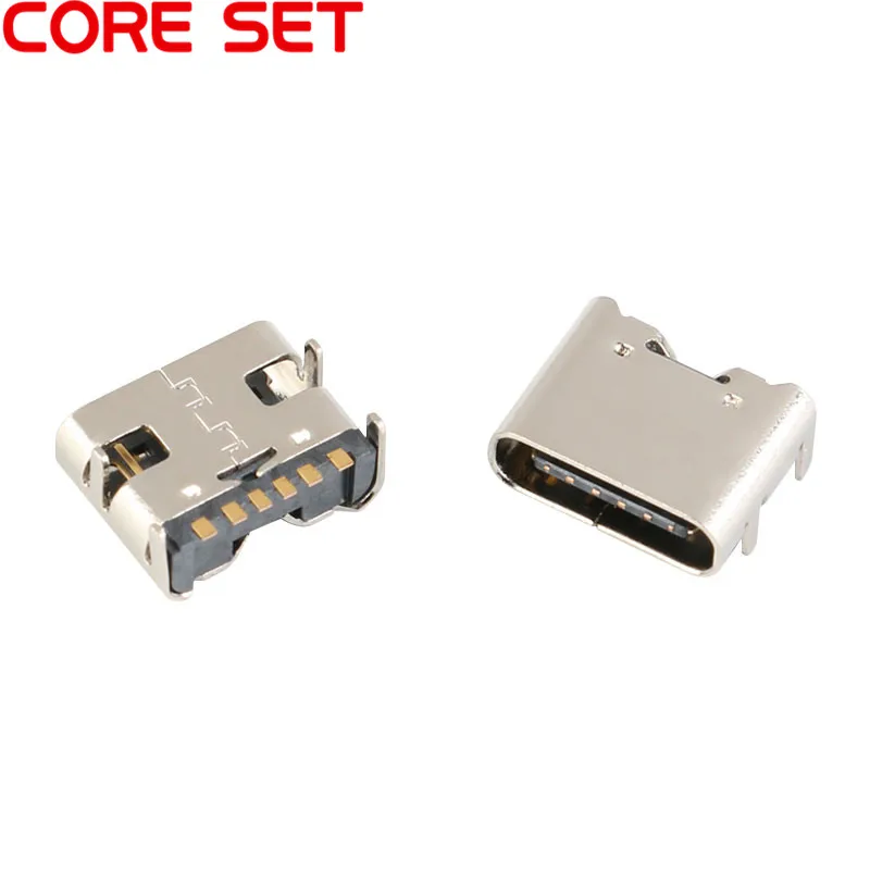 20 шт./лот 6 Pin разъем SMT Micro Тип usb C 3 1 женского размещения микросхема для PCB дизайна