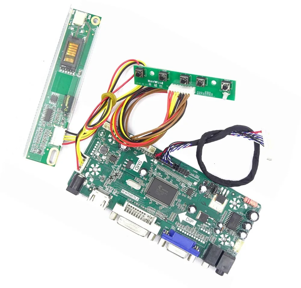 Плата контроллера М. NT68676 драйвер экрана для B154EW04 V2/V6 1280X800 DIY VGA, HDMI, DVI 15,4 дюймов панель с интерфейсом низковольтной дифференциальной передачи сигналов монитор HDMI аудио