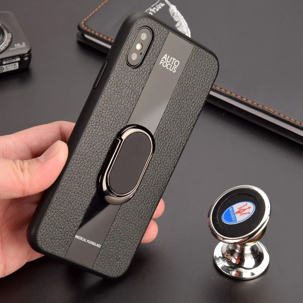 Магнитный чехол для телефона из искусственной кожи iPhone X XR XS Max 8 7 6 S Plus закаленного