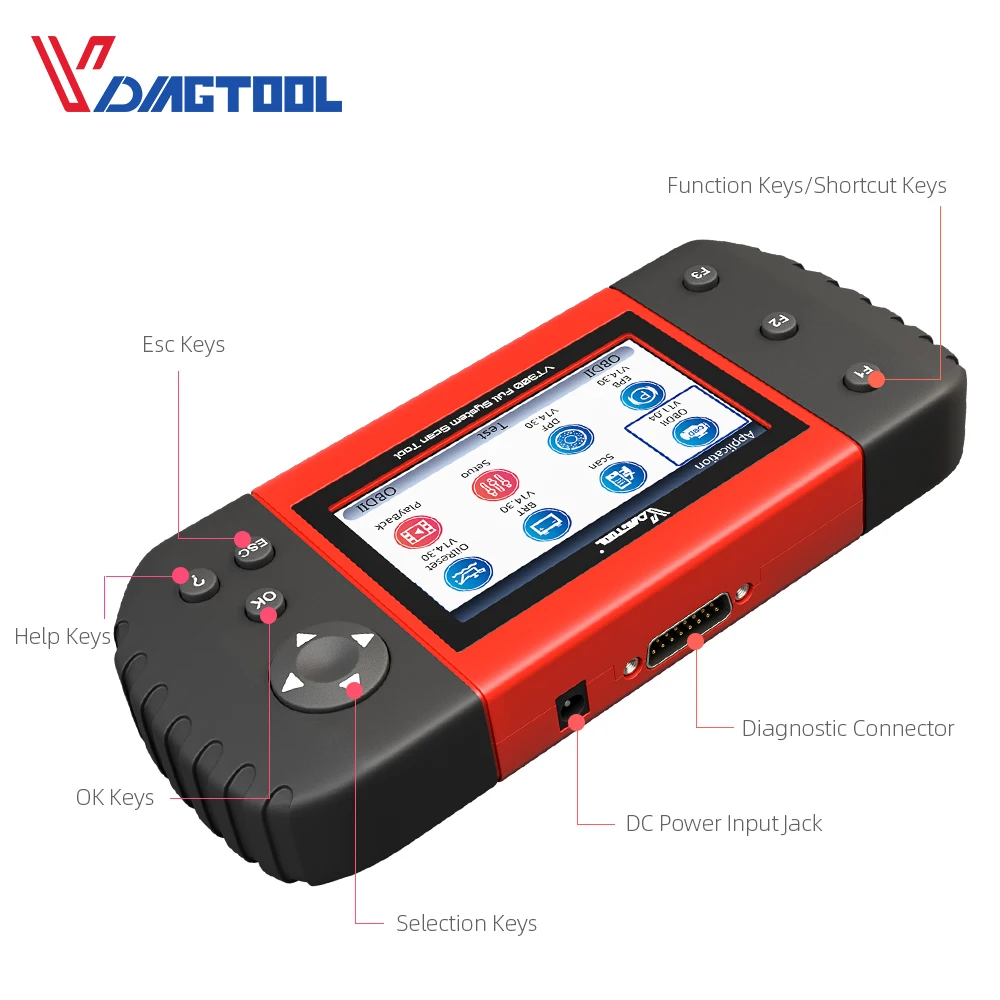 VDIAGTOOL VT300 Auto Diagnostic Scanner EPB DPF DRP BRT OBDII OBD2 Support Multi Car Models Automotive Tools |