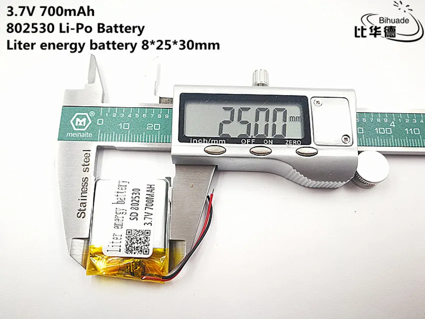 5 шт литровый аккумулятор хорошего качества 3 7 В 700 мАч 802530 полимерный