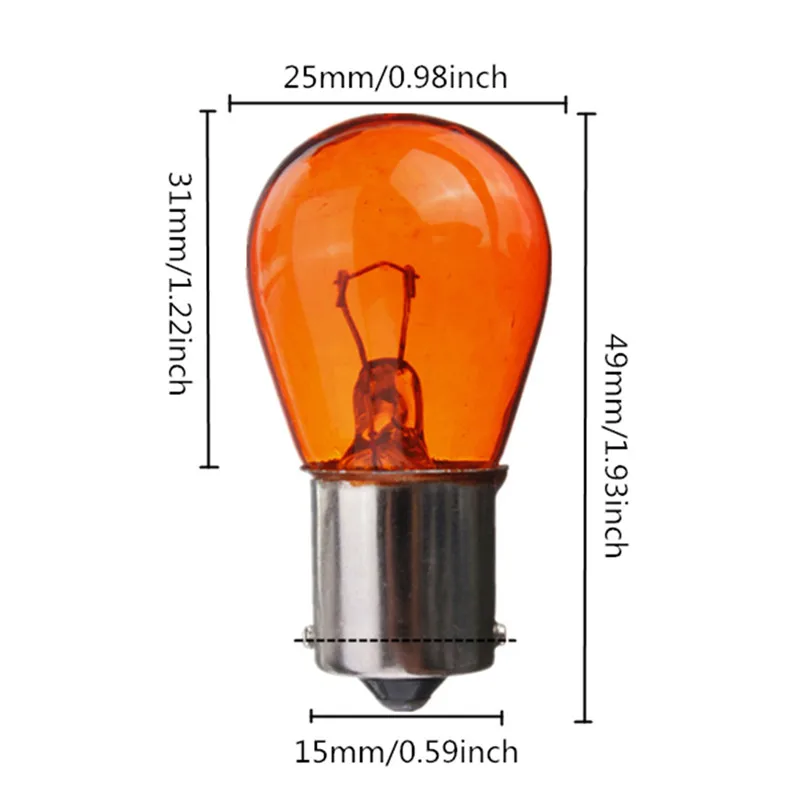 1 пара 21 Вт DC12V PY21W 1156 BA15S 581 Янтарное цветное стекло автомобильный стоп-светильник Автомобильная Тормозная лампа индикаторная лампа сигнал поворота светильник