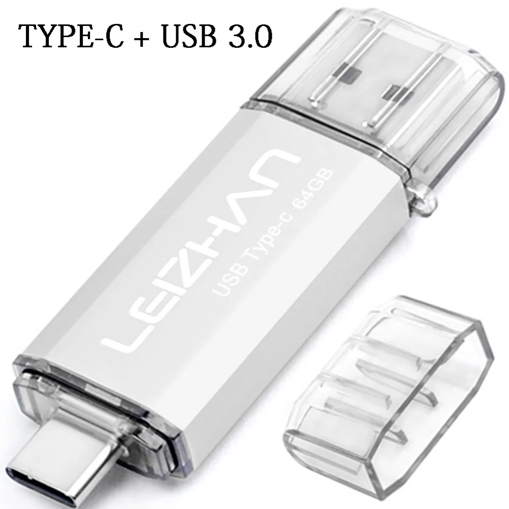 Флэш накопитель LEIZHAN USB C 256 ГБ 128 64 32 16 Гб (USB 3 0/Type C) флэш для телефона android S10 S9 S8|USB