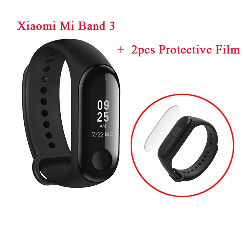 Add Film Глобальная версия Xiao mi Band 3 Smart Bluetooth mi band 3 фитнес-трекер OLED экран Водонепроницаемый умный браслет - Цвет: Add Film