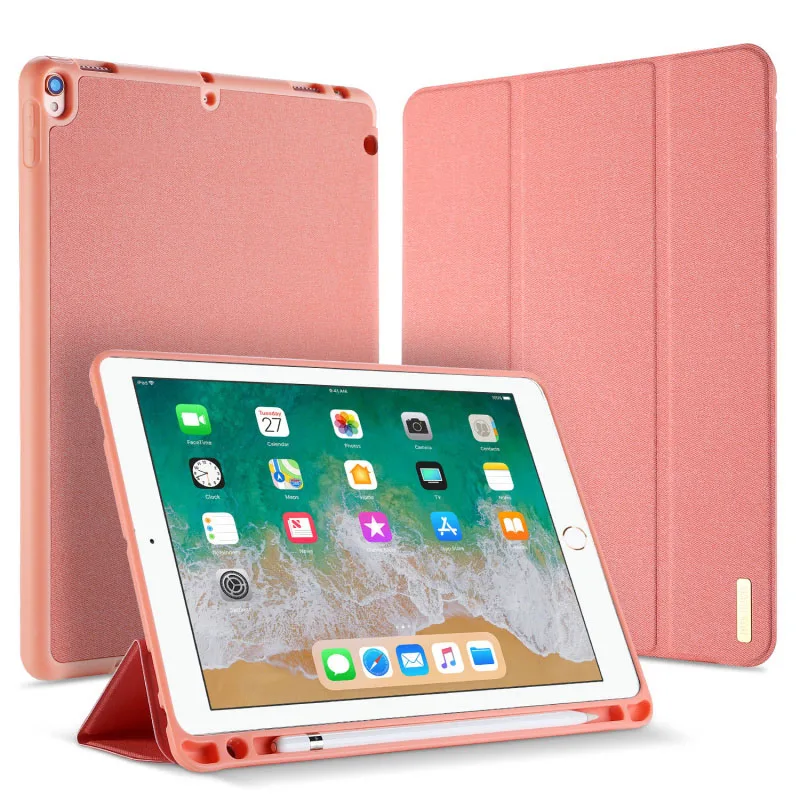 Розовый С карандашом Стилус слот держатель для Apple iPad Air чехол Роскошный кожаный флип умный чехол для iPad Air 3 чехол - Цвет: Розовый