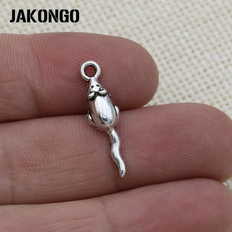 JAKONGO античный посеребренный кулон с мышкой Подвески для изготовления ювелирных