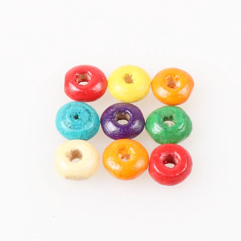 Wholesale 6mm 500pcs Multicolor Wooden cute round wheel Spacer Loose beads Fit Children Handmake DIY Accessory | Украшения и