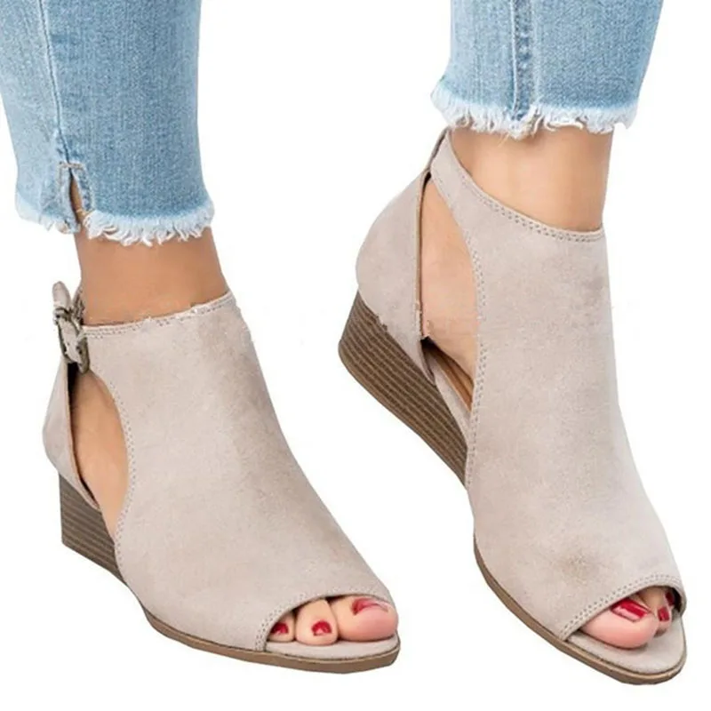 Летняя повседневная обувь с открытым носком модель 2018 года женские туфли-лодочки