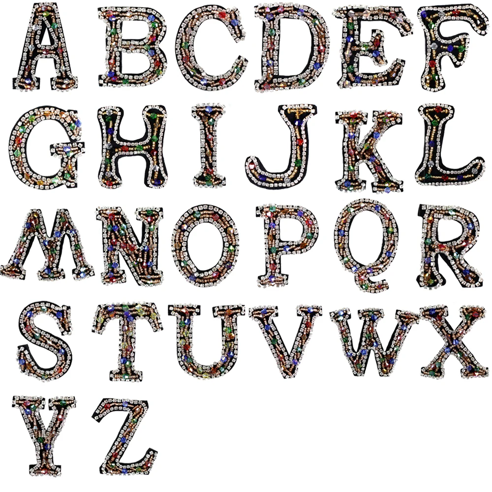 Бусины 26 Английских Букв накладки аксессуары для одежды блестки аппликация