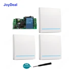 Беспроводной пульт дистанционного управления 433 МГц, 110220 в перем. Тока, 1CH релейный приемник, модуль + настенная панель, передатчик, 433 МГц, РЧ пульт дистанционного управления